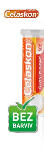 Celaskon 500 mg červený pomeranč 30 šumivých tablet Celaskon 500 mg červený pomeranč 30 šumivých tablet