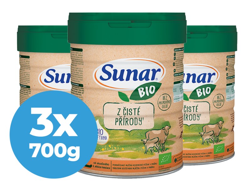 Sunar BIO 2 pokračovací mléko 3x700 g