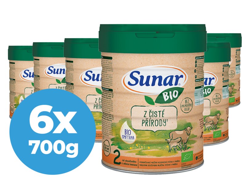 Sunar BIO 2 pokračovací mléko 6x700 g