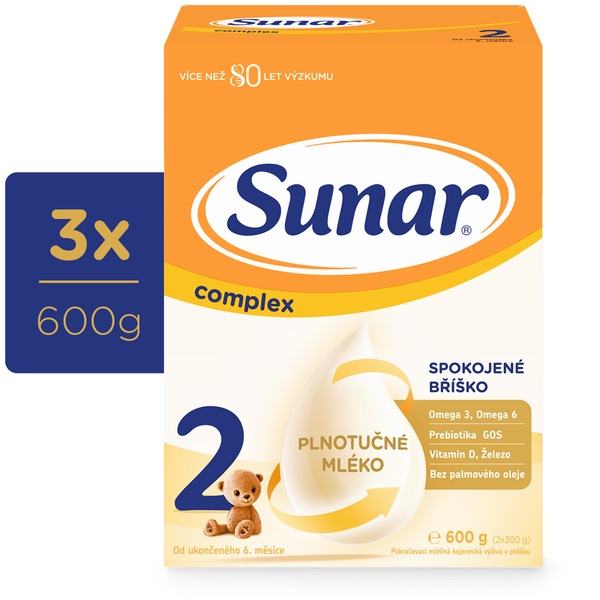 Sunar Complex 2 pokračovací mléko 3x600 g