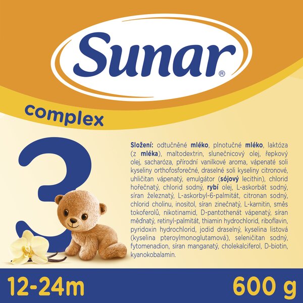 Sunar Complex 3 Vanilka batolecí mléko 3x600 g