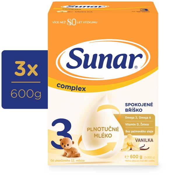 Sunar Complex 3 Vanilka batolecí mléko 3x600 g