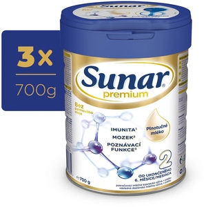 Sunar Premium 2 pokračovací mléko 3x700 g Sunar Premium 2 pokračovací mléko 3x700 g