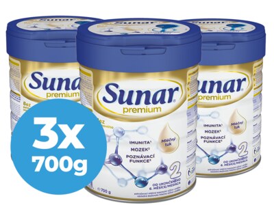 Sunar Premium 2 pokračovací mléko 3x700 g Sunar Premium 2 pokračovací mléko 3x700 g