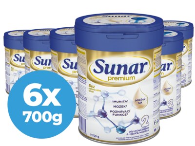 Sunar Premium 2 pokračovací mléko 6x700 g Sunar Premium 2 pokračovací mléko 6x700 g