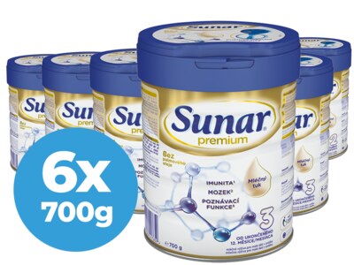 Sunar Premium 3 batolecí mléko 6x700 g