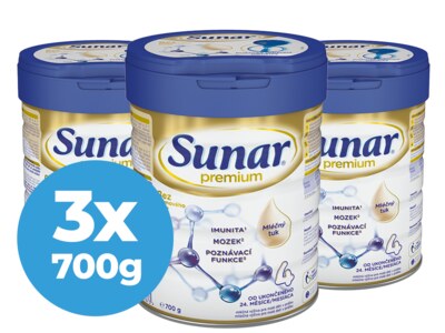 Sunar Premium 4 batolecí mléko 3x700 g