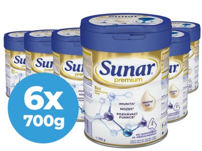 Sunar Premium 4 batolecí mléko 6x700 g