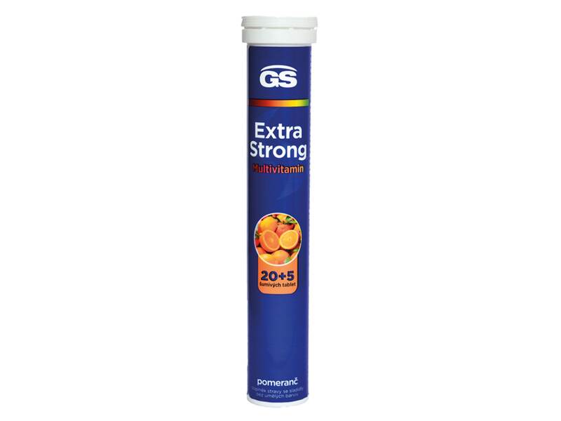 GS Extra Strong multivitamin pomeranč 20+5 šumivých tablet