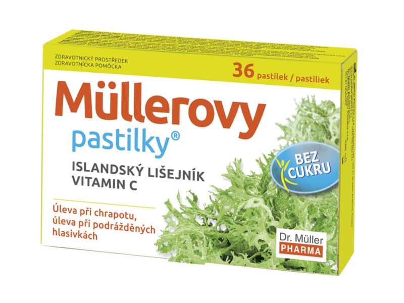 Müllerovy pastilky s islandským lišejníkem bez cukru 36 ks