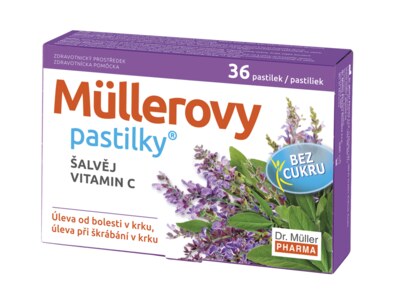 Müllerovy pastilky se šalvějí bez cukru 36 ks