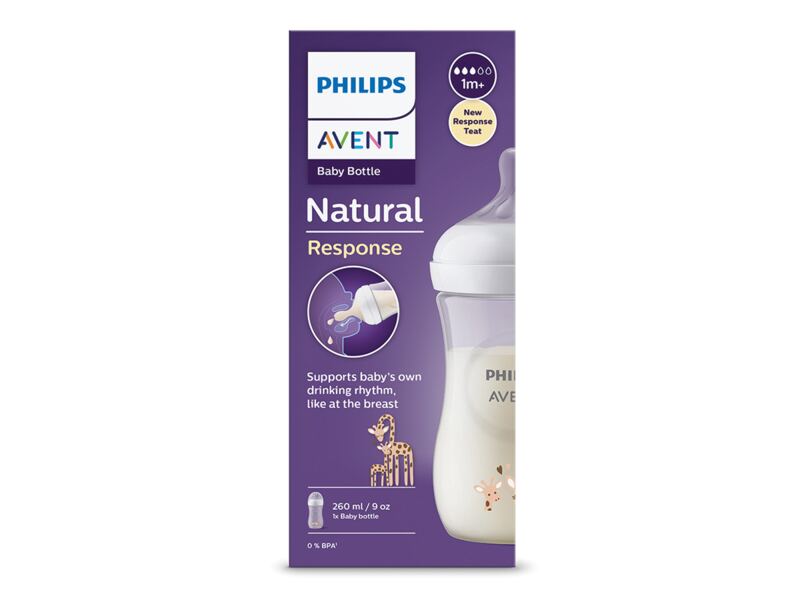 Philips Avent Natural Response kojenecká láhev od 1. měsíce žirafa 260 ml