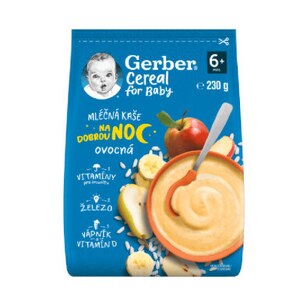 Gerber Cereální mléčná kaše na dobrou noc s ovocem 6+ měsíců 230 g