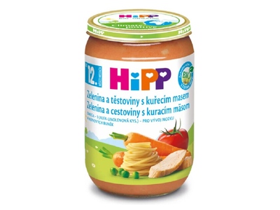 HiPP Menu BIO Zelenina a těstoviny s kuřecím masem 220 g