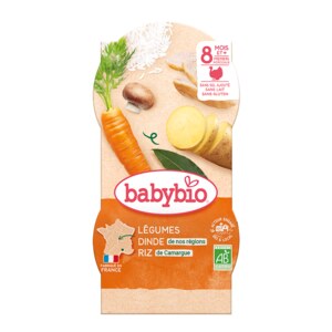 Babybio Zelenina s krůtím masem a rýží 2x200 g