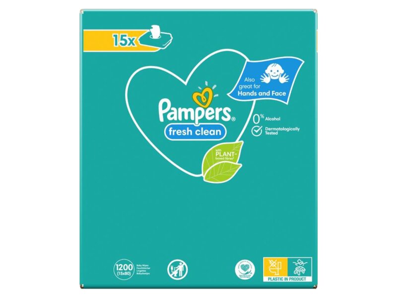 Pampers Fresh Clean vlhčené ubrousky 15x80 ks Pampers Fresh Clean vlhčené ubrousky 15x80 ks