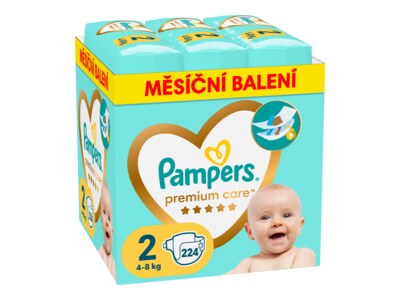 Pampers Premium Care vel. 2 (4 - 8 kg) plenky měsíční balení 224 ks Pampers Premium Care vel. 2 (4 - 8 kg) plenky měsíční balení 224 ks