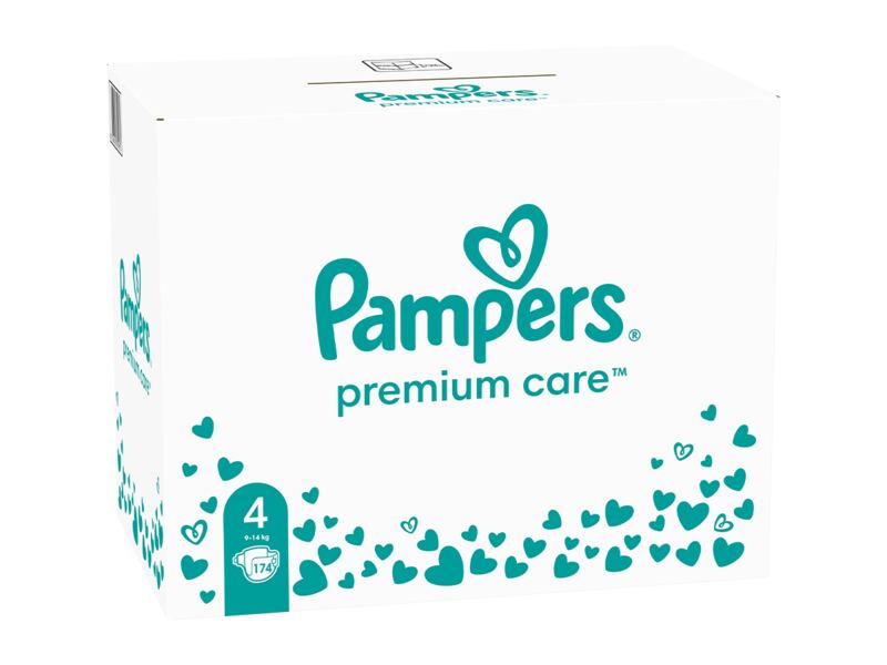 Pampers Premium Care vel. 4 (9-14 kg) plenky měsíční balení 174 ks