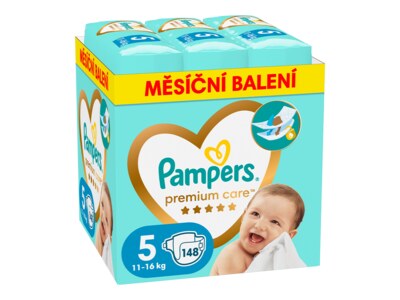 Pampers Premium Care vel. 5 (11-15 kg) plenky měsíční balení 148 ks Pampers Premium Care vel. 5 (11-15 kg) plenky měsíční balení 148 ks
