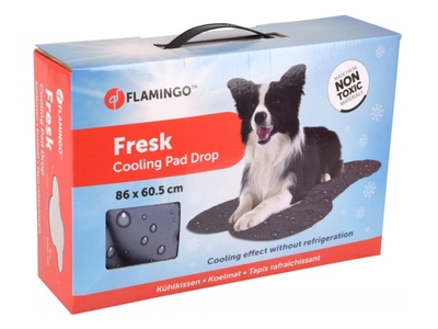 Flamingo Chladicí podložka ve tvaru kosti se vzorem kapky šedá 60x86 cm Flamingo Chladicí podložka ve tvaru kosti se vzorem kapky šedá 60x86 cm