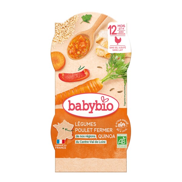 Babybio Zelenina s kuřetem a quinoou 2x200 g Babybio Zelenina s kuřetem a quinoou 2x200 g