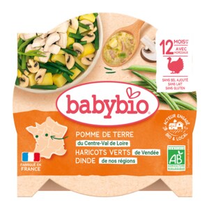 Babybio Brambory a fazolky s krůtími plátky 230 g