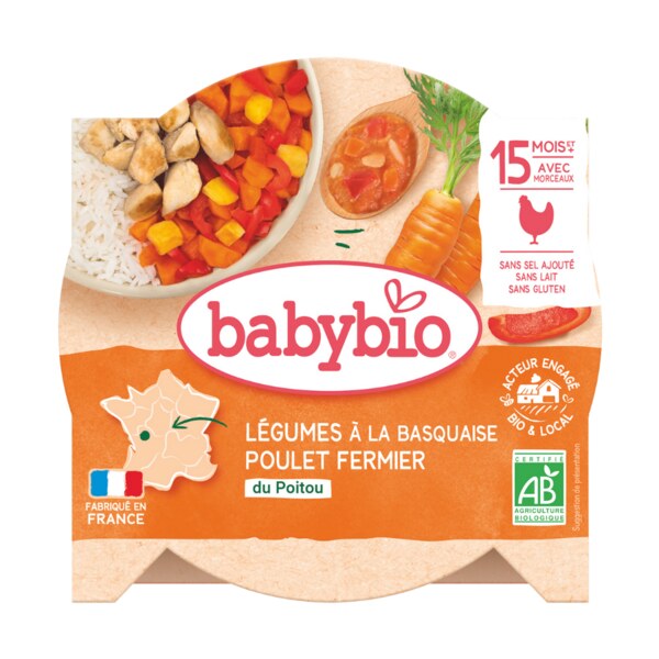 Babybio Zelenina s farmářským kuřetem a rýží 260 g Babybio Zelenina s farmářským kuřetem a rýží 260 g