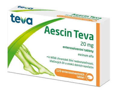 Aescin Teva 20 mg 120 enterosolventních tablet