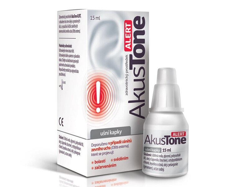 AkusTone Alert Ušní kapky při zánětu zevního ucha 15 ml