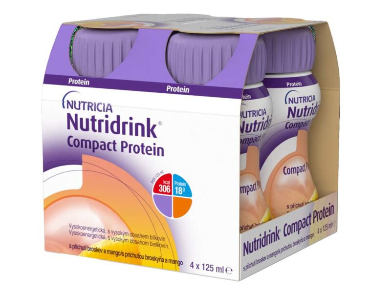 Nutridrink Compact Protein nápoj s broskvovo-mangovou příchutí 4x125 ml