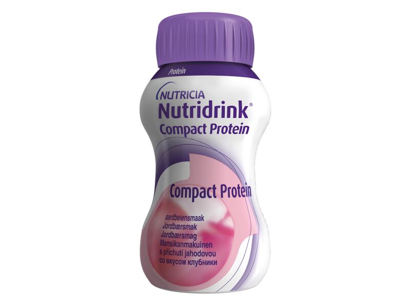 Nutridrink Compact Protein nápoj s jahodovou příchutí 4x125 ml