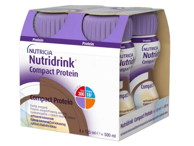 Nutridrink Compact Protein nápoj s příchutí chladivého kokosu 4x125 ml