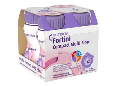 Fortini Multi Fibre Compact nápoj s jahodovou příchutí 4x125 ml Fortini Multi Fibre Compact nápoj s jahodovou příchutí 4x125 ml