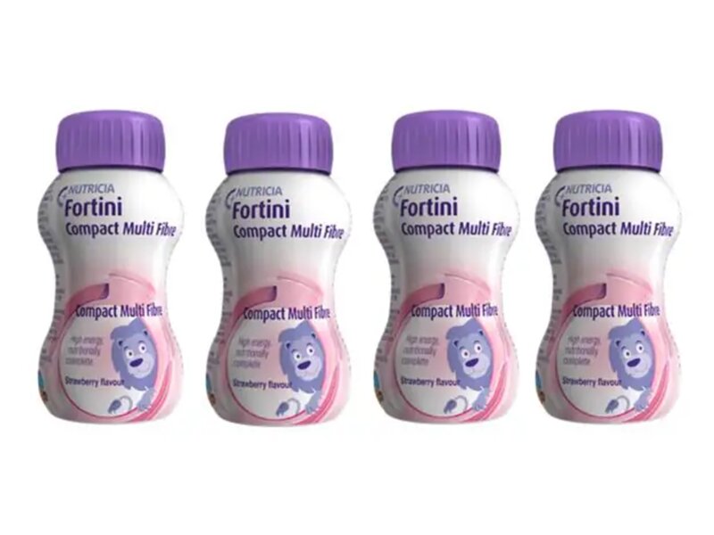 Fortini Multi Fibre Compact nápoj s jahodovou příchutí 4x125 ml