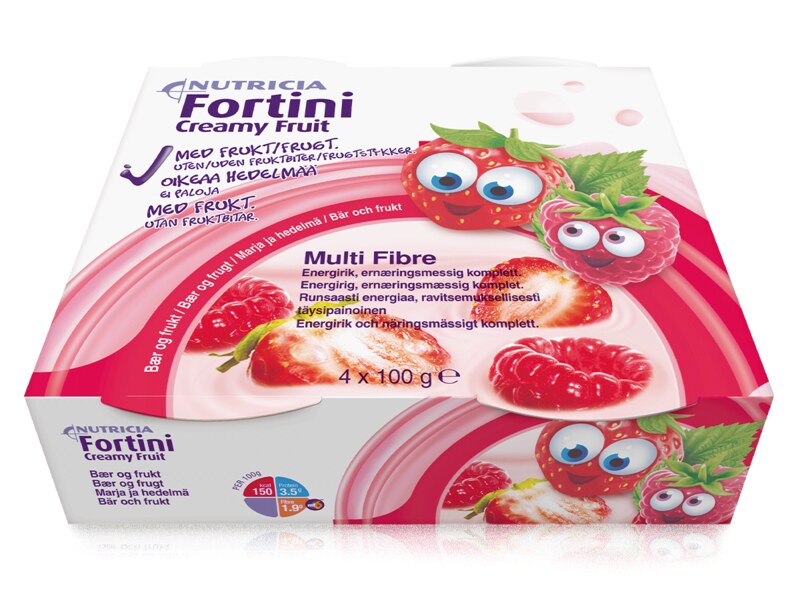 Fortini Multi Fibre Creamy Fruit s červeným ovocem 4x100 g