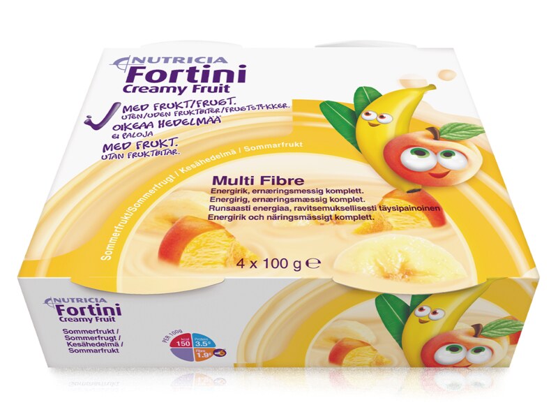 Fortini Multi Fibre Creamy Fruit s letním ovocem 4x100 g