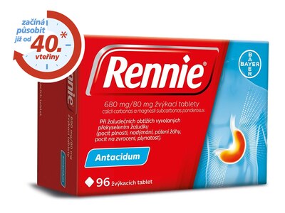 Rennie 96 žvýkacích tablet