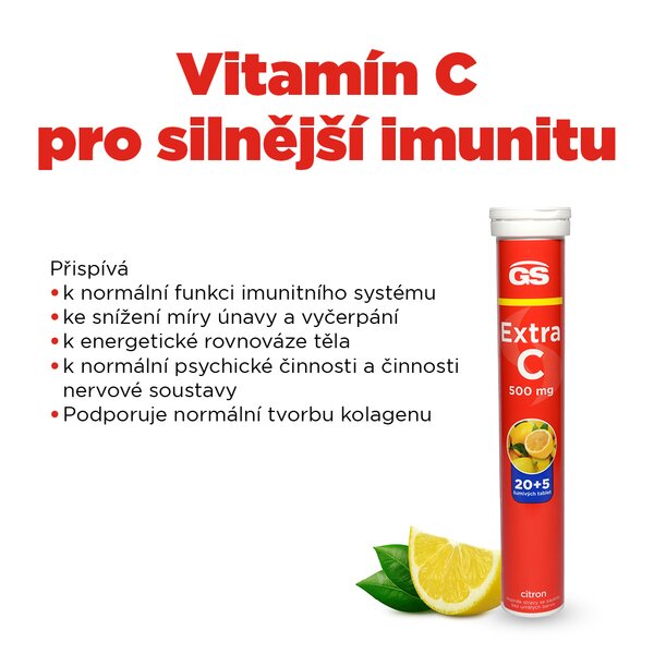GS Extra C 500 citron 20+5 šumivých tablet