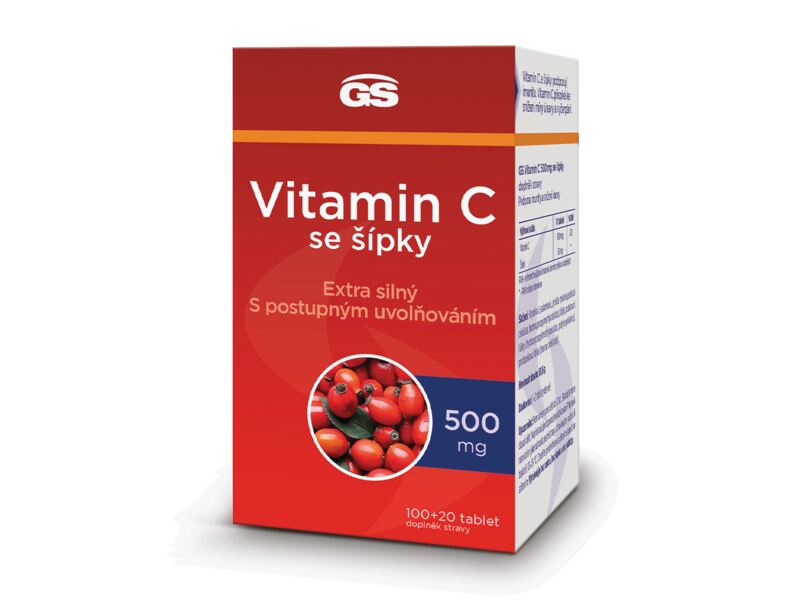 GS Vitamin C 500 mg se šípky 100+20 tablet