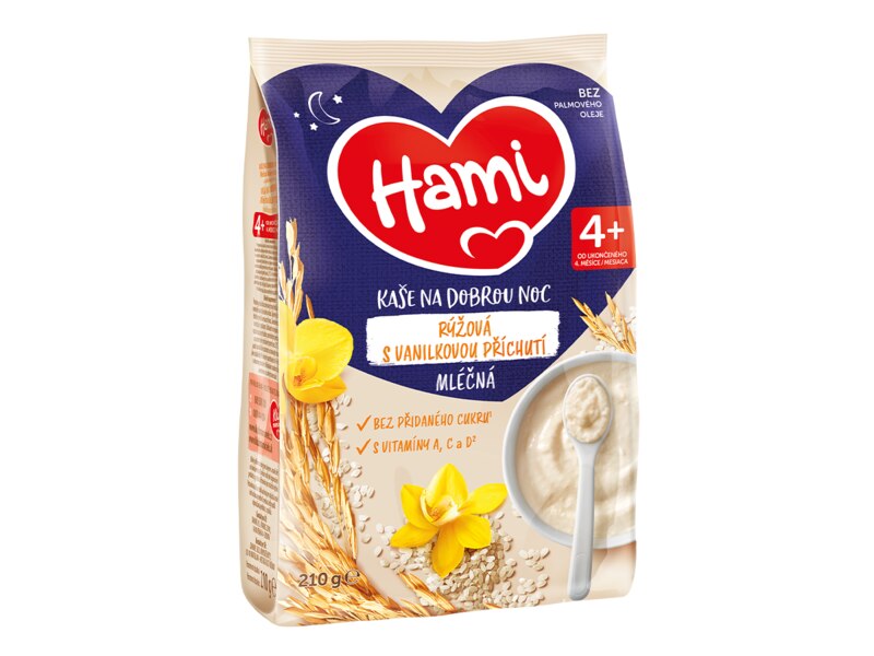 Hami Mléčná rýžová kaše na dobrou noc s vanilkou 210 g
