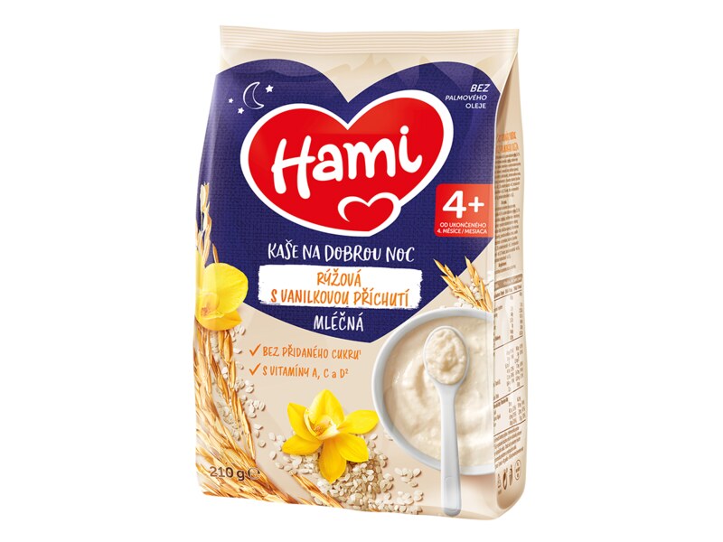 Hami Mléčná rýžová kaše na dobrou noc s vanilkou 210 g