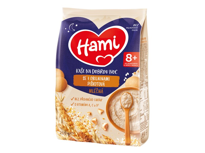 Hami Mléčná rýžová kaše na dobrou noc s piškotem 210 g