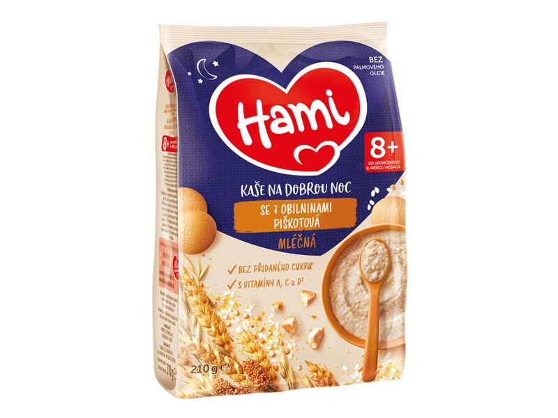 Hami Mléčná rýžová kaše na dobrou noc s piškotem 210 g