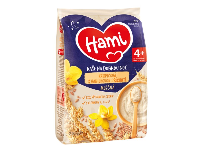 Hami Mléčná kaše na dobrou noc krupice s vanilkou 210 g