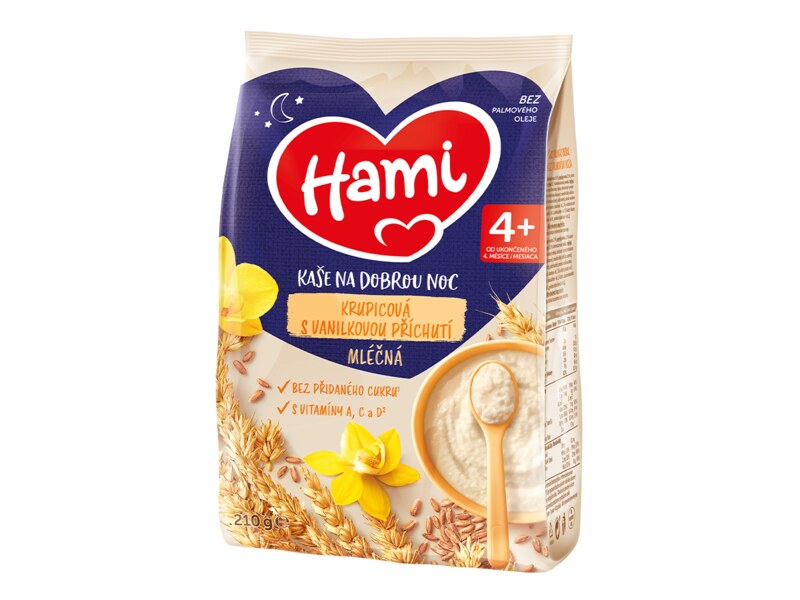 Hami Mléčná kaše na dobrou noc krupice s vanilkou 210 g