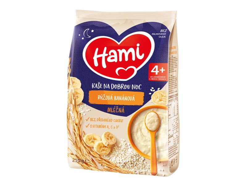 Hami Mléčná kaše na dobrou noc rýžová s banánem 210 g