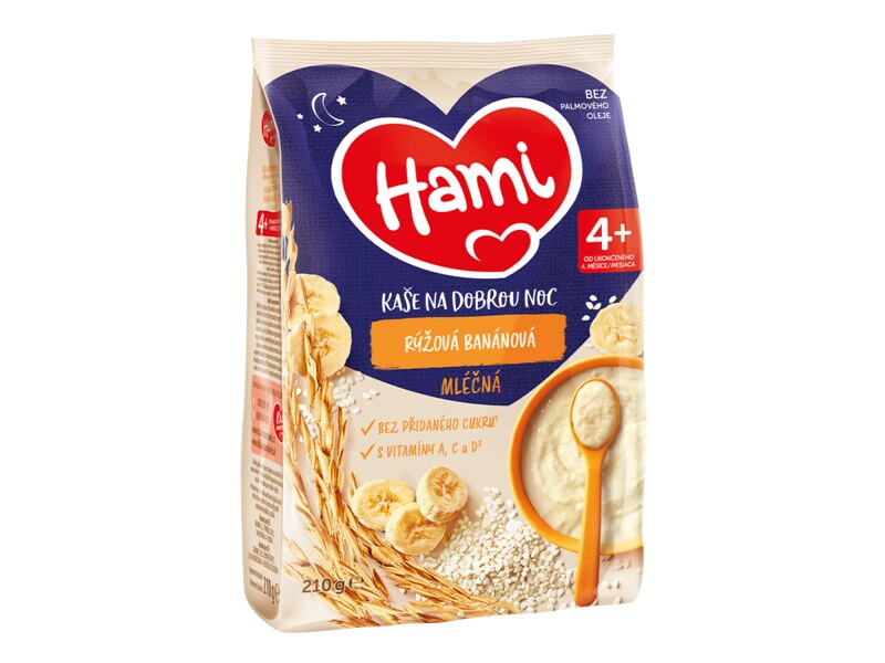 Hami Mléčná kaše na dobrou noc rýžová s banánem 210 g