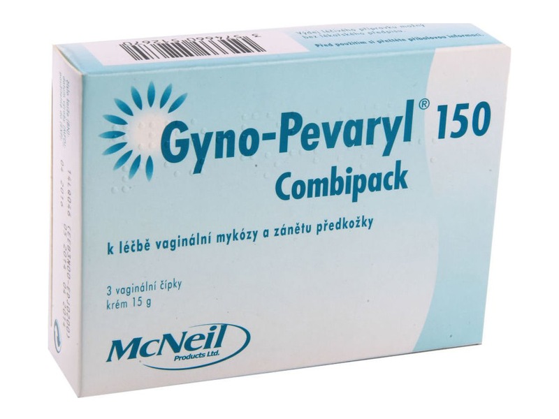 Gyno-Pevaryl Combipack 150 mg 3 vaginální čípky a 10 mg/g krém 15 g