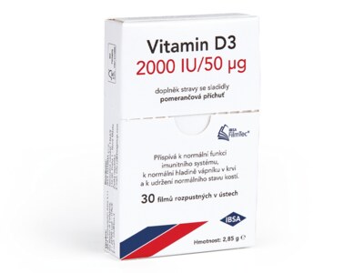 Ibsa Vitamin D3 30 filmů rozpustných v ústech