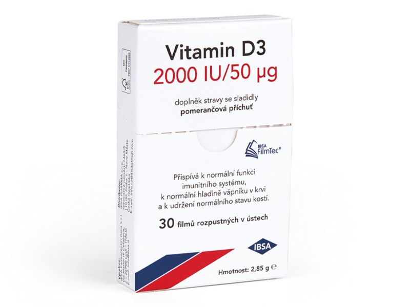 Ibsa Vitamin D3 30 filmů rozpustných v ústech